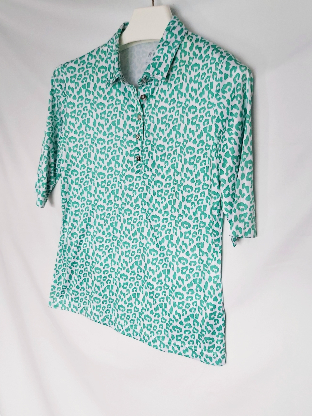 Golf Women’s Teal Leopard Print Polo Sweater